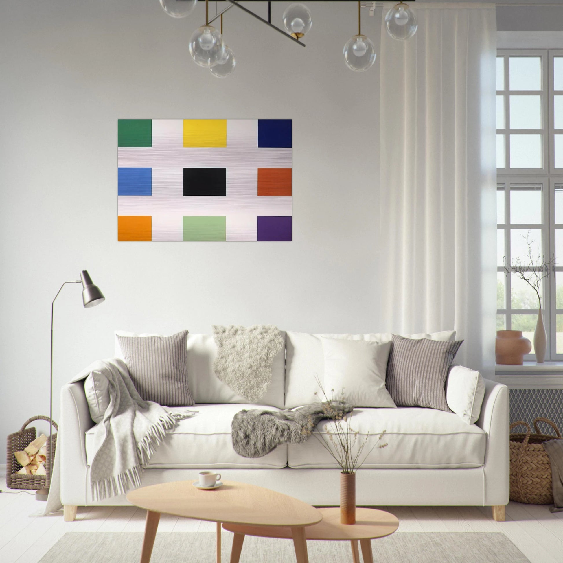 Nine Squares - Ellsworth Kelly Brushed Aluminum Print - 70x100 cm / 28x40 inches | Ellsworth Kelly Aluminum Print | Ellsworth Kelly Prints