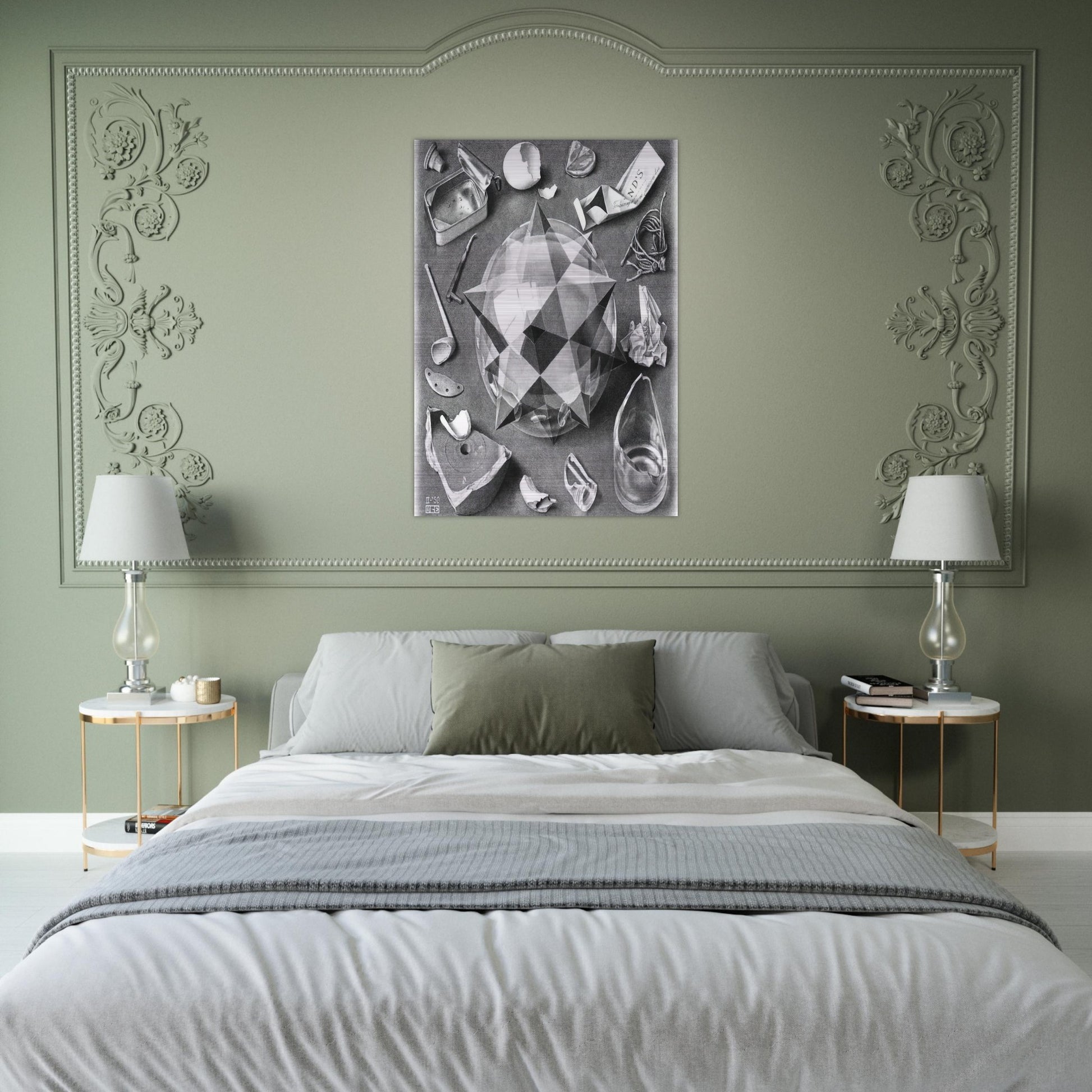 CONTRAST ORDER AND CHAOS - MC Escher Brushed Aluminum Print - 70x100 cm / 28x40 inches | MC Escher Aluminum Print | MC Escher Prints