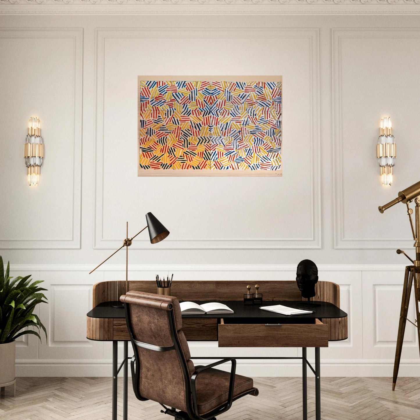 CORPSE AND MIRROR 1969 2 - Jasper Johns Brushed Aluminum Print - 70x100 cm / 28x40 inches | Jasper Johns Aluminum Print | Jasper Johns Prints