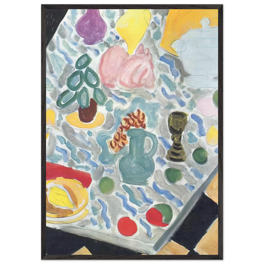 STILL LIFE WITH A MARBLE TABLE 1941 - Henri Matisse 70x100 cm / 28x40 inches Framed Art Print – Black Wooden Frame