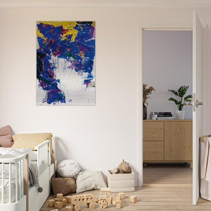 Violet Yellow and White - Sam Francis Brushed Aluminum Print - 70x100 cm / 28x40 inches | Sam Francis Aluminum Print | Sam Francis Prints