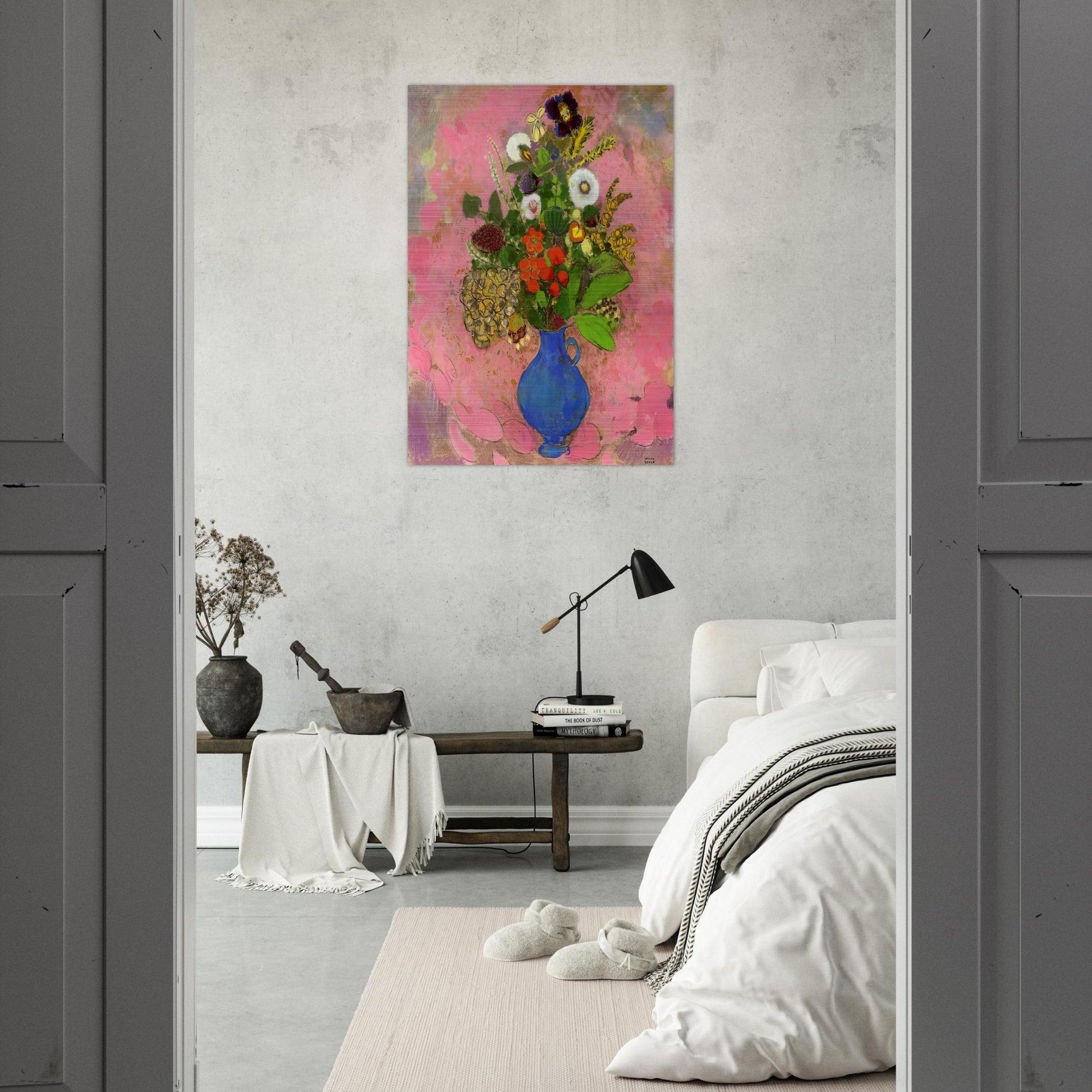 FLOWERS 1905 - Odilon Redon Brushed Aluminum Print - 70x100 cm / 28x40 inches | Odilon Redon Aluminum Print | Odilon Redon Prints