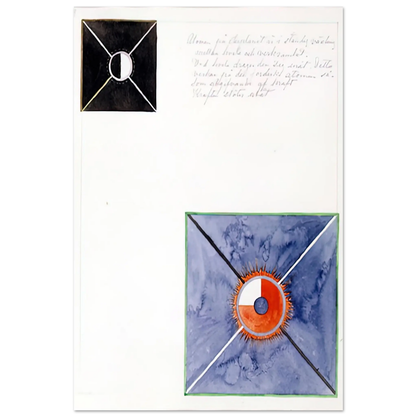 Hilma af Klint - ATOM SERIES NO 8 ATOM ON THE ETHER PLANE IS IN CONSTANT CHANGE BETWEEN REST AND ACTIVITY AT THE 1917 Wall art - 15x20 cm / 6x8 Inches - Fine Art Poster - -