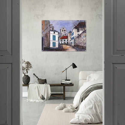 VILLAGE STREET - Maurice Utrillo Acrylic Print - 70x100 cm / 28x40″ inches | Maurice Utrillo Wall Art | Maurice Utrillo Prints