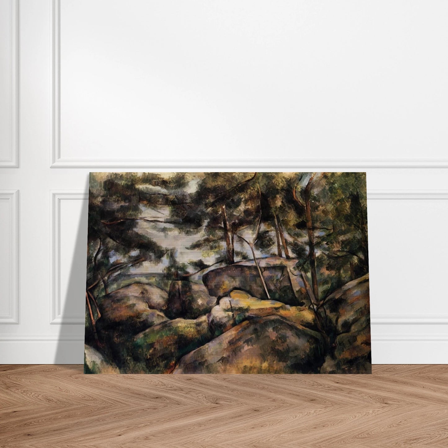 Rocks at Fountainebleau - Paul Cézanne Brushed Aluminum Print - 70x100 cm / 28x40 inches | Paul Cézanne Aluminum Print | Paul Cézanne Prints