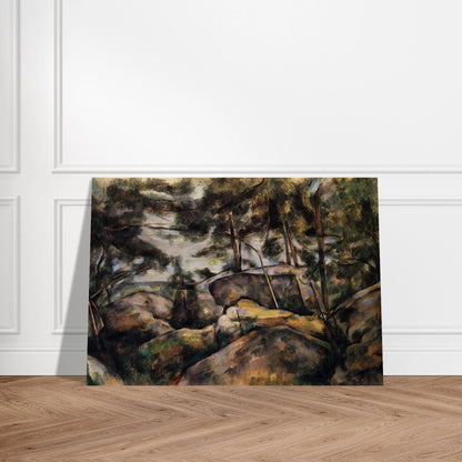 Rocks at Fountainebleau - Paul Cézanne Brushed Aluminum Print - 70x100 cm / 28x40 inches | Paul Cézanne Aluminum Print | Paul Cézanne Prints