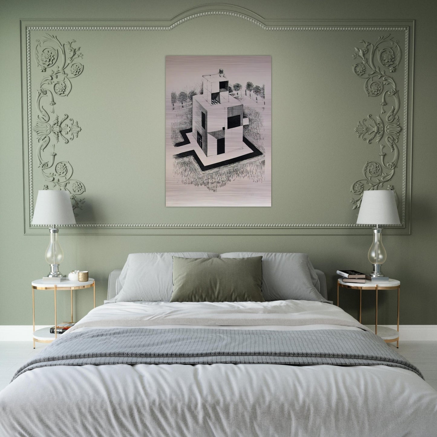Haus Des Weissen Mannes - 1924 - Johannes Itten Brushed Aluminum Print - 70x100 cm / 28x40 inches | Johannes Itten Aluminum Print | Johannes Itten Prints