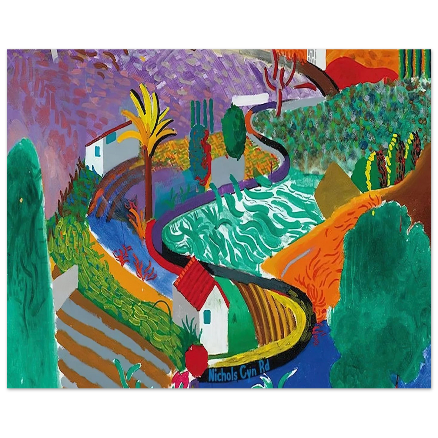 David Hockney - David Hockney Wall art - 20x25 cm / 8x10 inches - Premium Wooden Framed Poster With Fine Art Paper-canvas - Wood frame