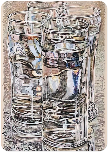 4 GLASSES 1974 By Janet Fish Pack of 10 Post Cards | Janet Fish Post Cards | A6 (10.5 x 14.8 cm) - 4.1 x 5.8 inches