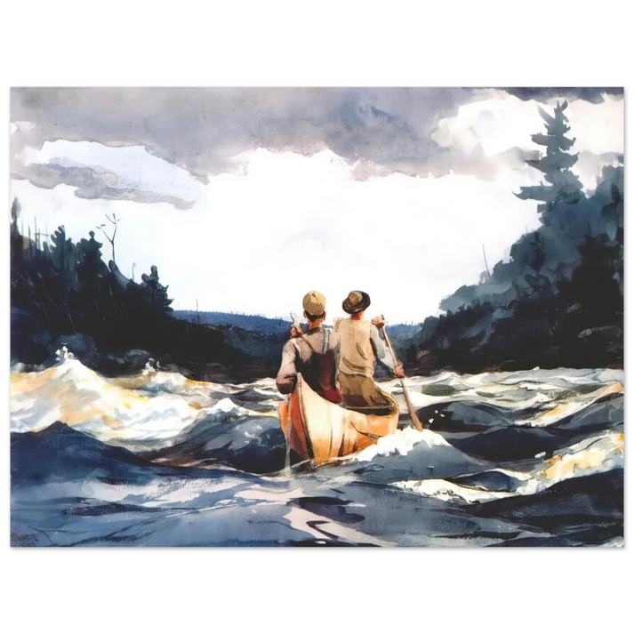 Winslow Homer - CANOE IN THE RAPIDS  75x100 cm / 30x40inches Fine Art Poster