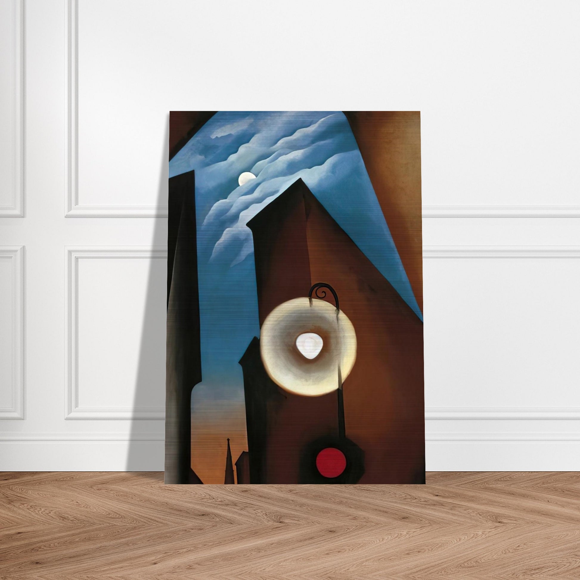 New York with Moon - Georgia O'Keeffe Brushed Aluminum Print - 70x100 cm / 28x40 inches | Georgia O'Keeffe Aluminum Print | Georgia O'Keeffe Prints