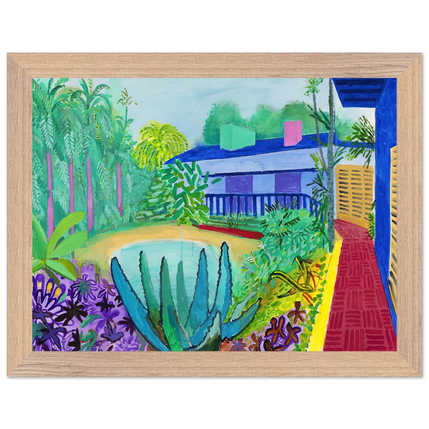 David Hockney - David Hockney Wall art - 21x29.7 cm / 8x12" - Premium Wooden Framed Poster With Fine Art Paper - Wood frame
