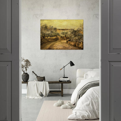 THE LANE TO PORT LLIGAT WITH VIEW OF CAP CREUS - Salvador Dali Brushed Aluminum Print - 70x100 cm / 28x40 inches | Salvador Dali Aluminum Print | Salvador Dali Prints