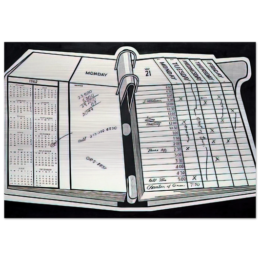 DESK CALENDAR 1962 - Roy Lichtenstein Brushed Aluminum Print - 70x100 cm / 28x40 inches | Roy Lichtenstein Aluminum Print | Roy Lichtenstein Prints