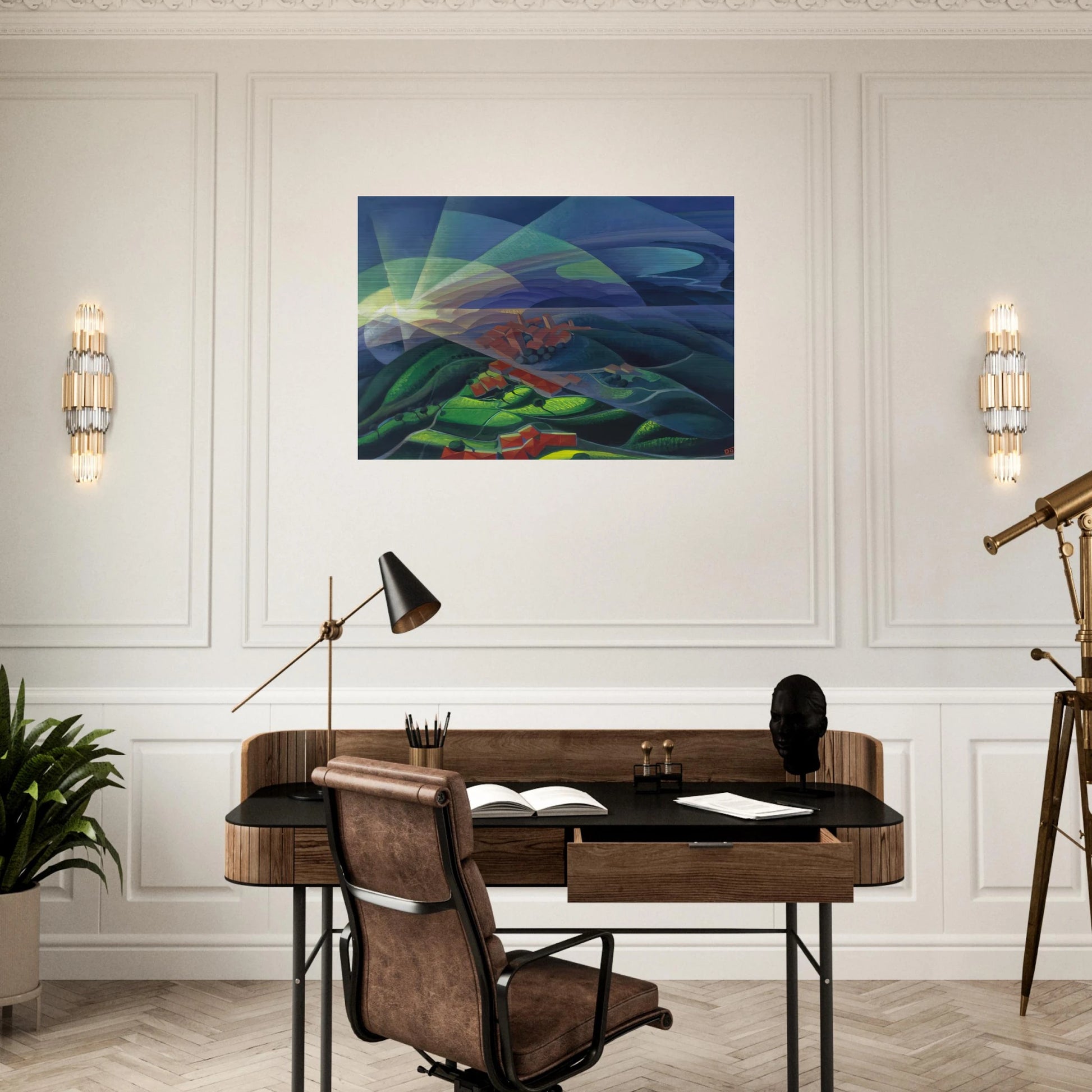 Aurora Volando - 1933 - Gerardo Dottori Brushed Aluminum Print - 70x100 cm / 28x40 inches | Gerardo Dottori Aluminum Print | Gerardo Dottori Prints