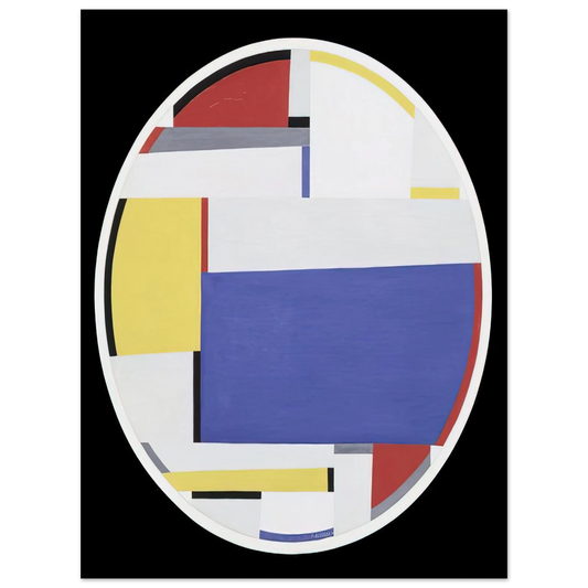 Fritz Glarner - Relational Painting, Tondo #40 - 1956  75x100 cm / 30x40inches Fine Art Poster