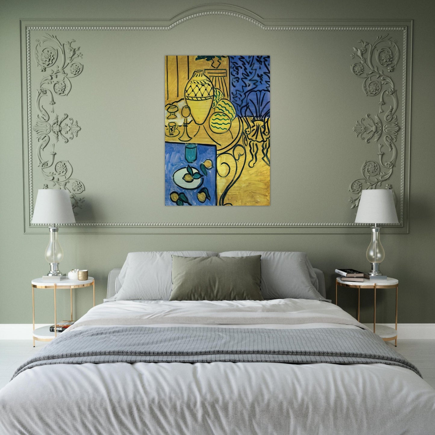INTERIOR IN YELLOW 1946 - Henri Matisse Brushed Aluminum Print - 70x100 cm / 28x40 inches | Henri Matisse Aluminum Print | Henri Matisse Prints