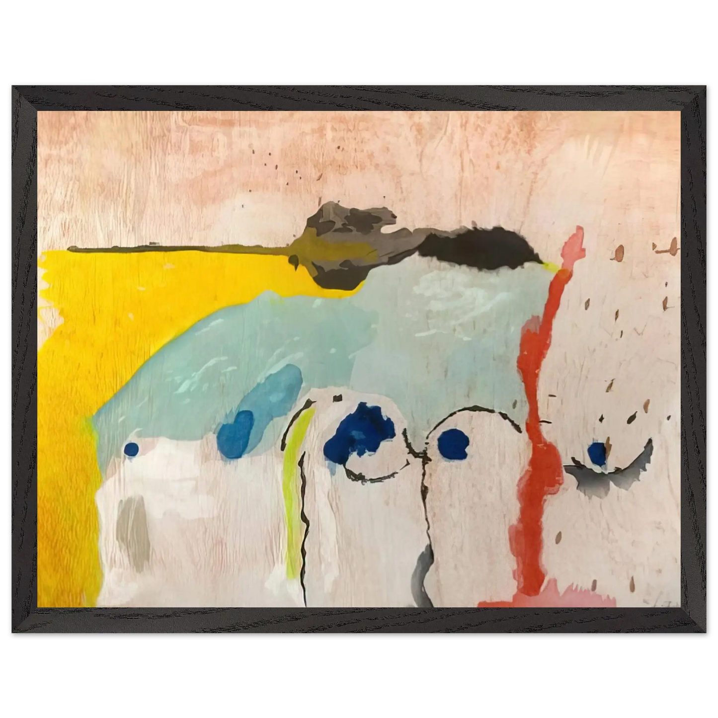 Helen Frankenthaler - Tales of Genji I - 1998 Wall art - 30x40 cm / 12x16 Inches - Premium Wooden Framed Poster With Fine Art Paper - White frame