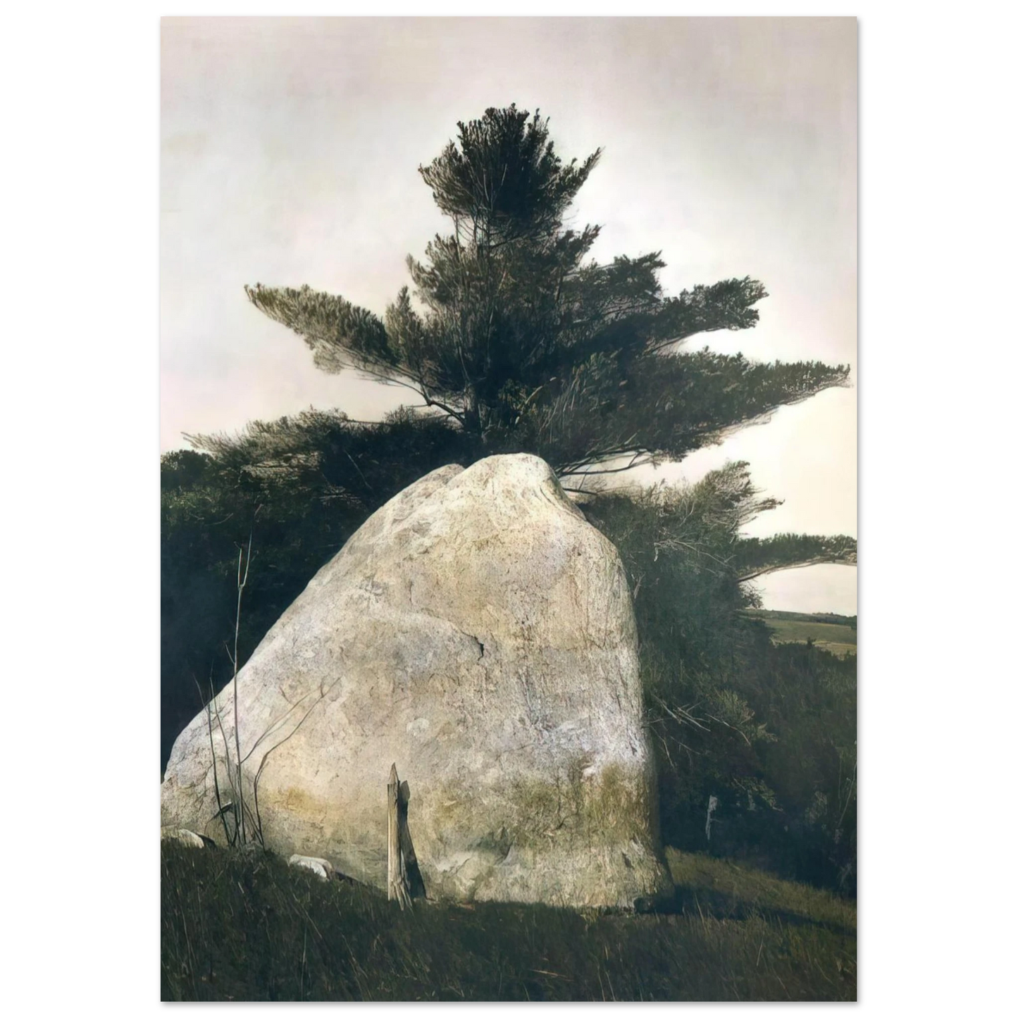 Andrew Wyeth - PENNSYLVANIA LANDSCAPE Wall Art - 60x80 cm / 24x32 inches - Premium Wooden Framed Poster With Fine Art Paper-canvas - Black frame