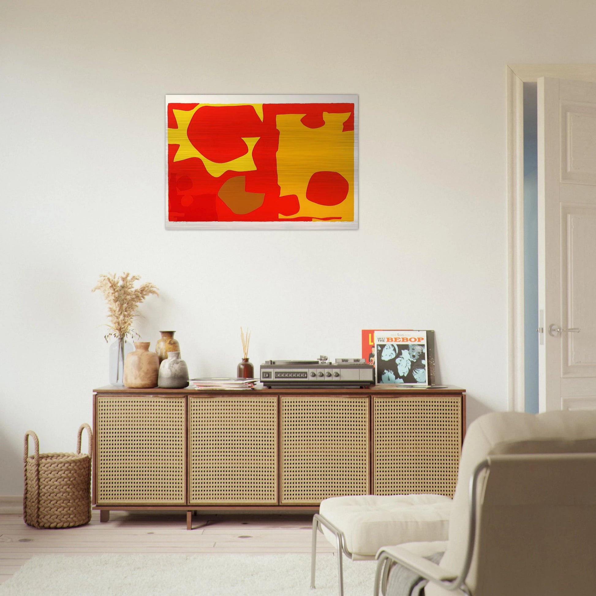 Six in Light Orange with Red in Yellow - 1970 - Patrick Heron Brushed Aluminum Print - 70x100 cm / 28x40 inches | Patrick Heron Aluminum Print | Patrick Heron Prints