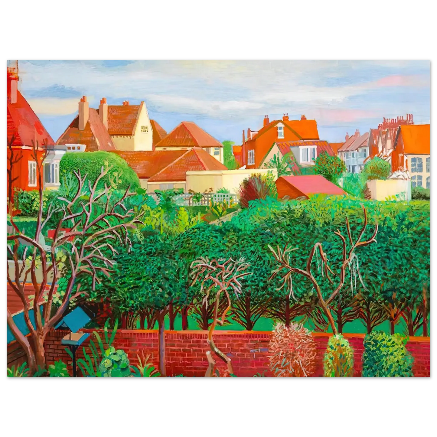 David Hockney - David Hockney Wall art - 50x70 cm / 20x28 Inches - Premium Wooden Framed Poster With Fine Art Paper - White frame