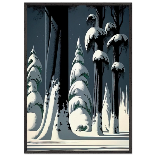 Yosemite - Eyvind Earle 70x100 cm / 28x40 inches Framed Art Print – Black Wooden Frame