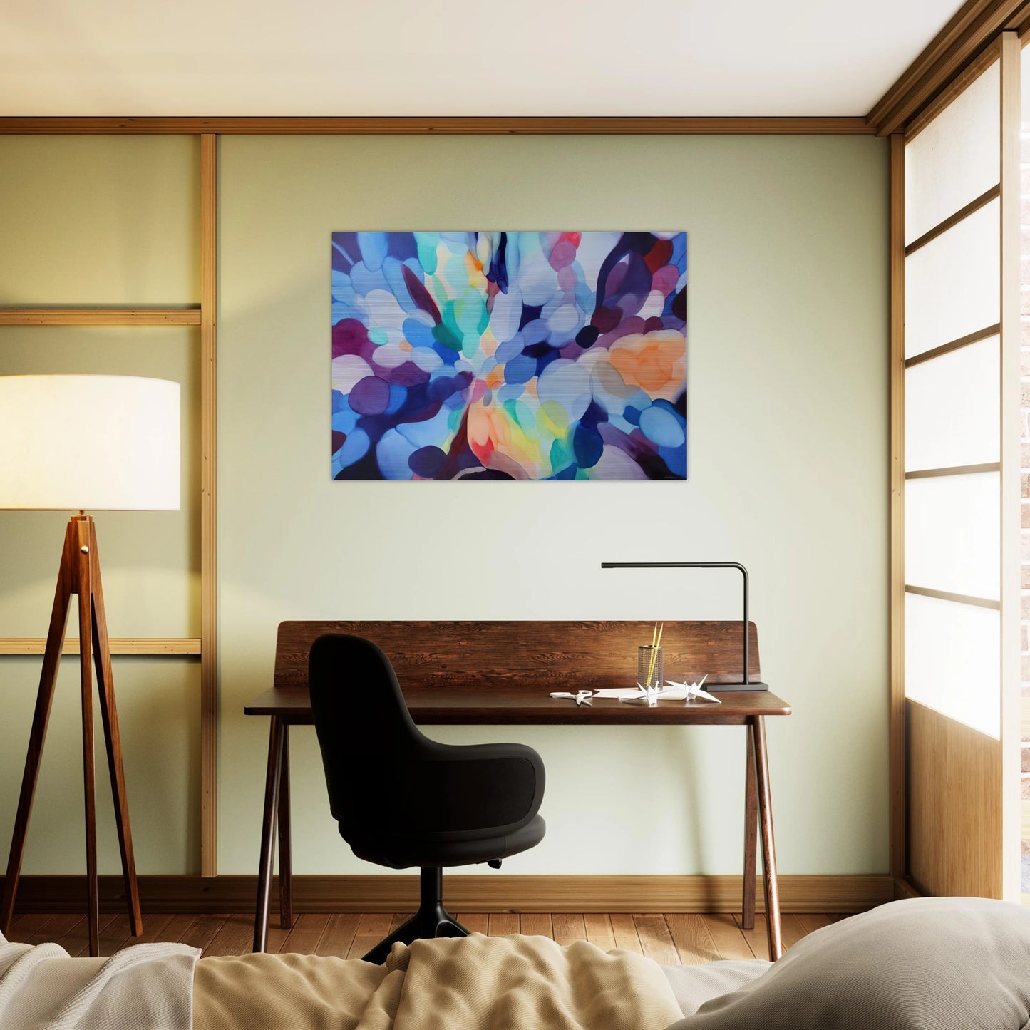 Through Sleep to Orange - Alice Baber Brushed Aluminum Print - 70x100 cm / 28x40 inches | Alice Baber Aluminum Print | Alice Baber Prints