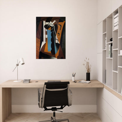 STILL LIFE ON A CHAIR 1917 - Juan Gris Brushed Aluminum Print - 70x100 cm / 28x40 inches | Juan Gris Aluminum Print | Juan Gris Prints