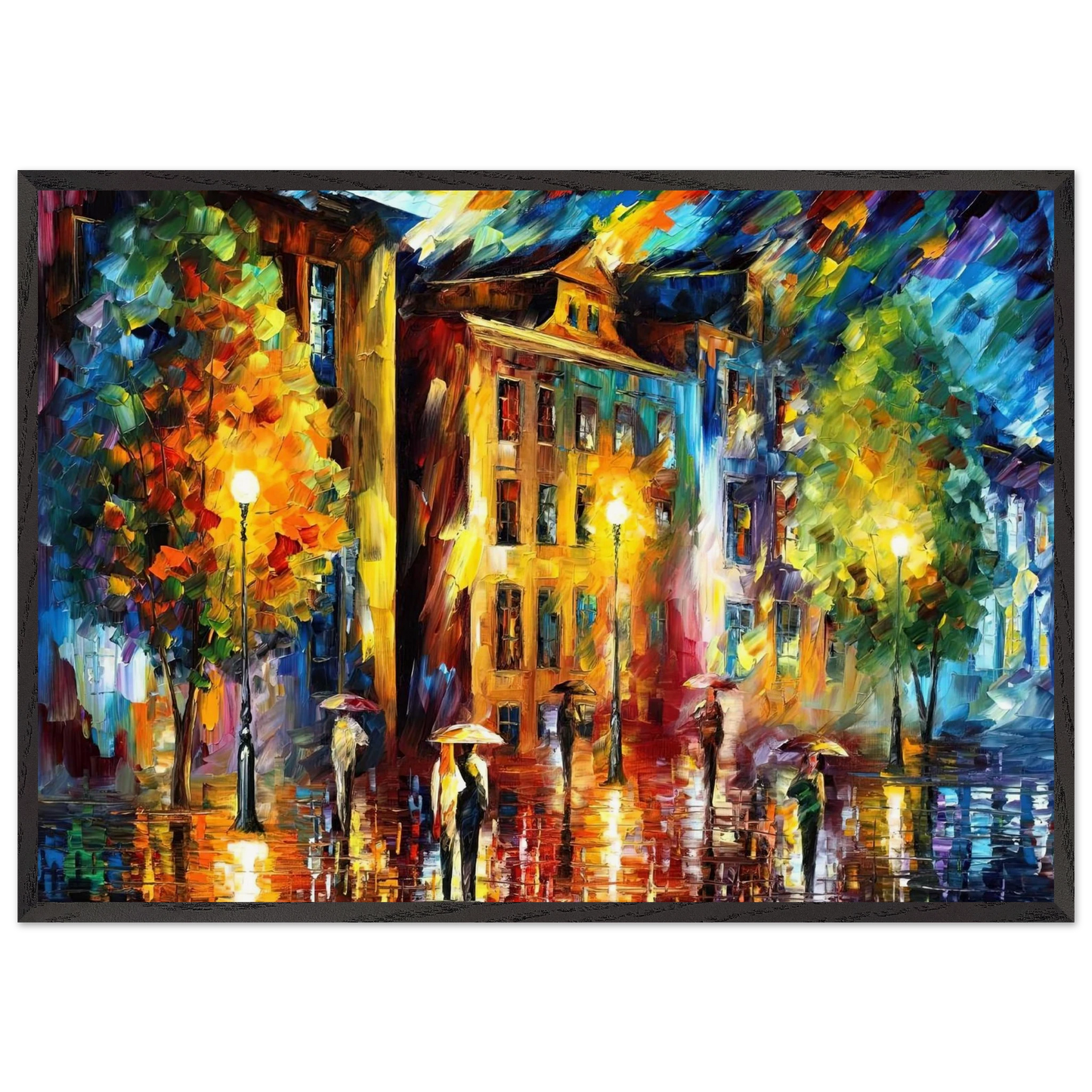 Leonid Afremov N8 - Leonid Afremov 70x100 cm / 28x40 inches Framed Art Print – Black Wooden Frame