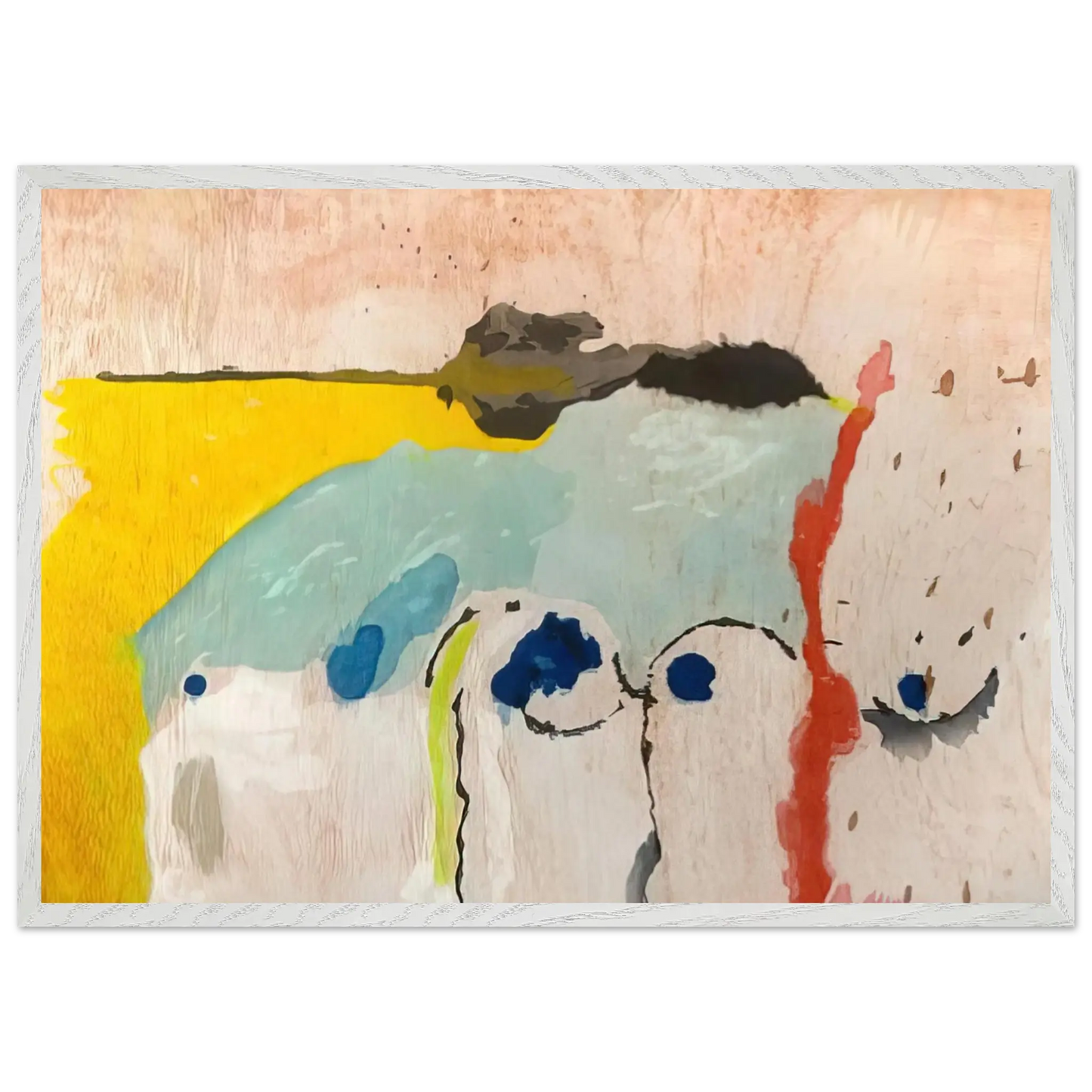 Helen Frankenthaler - Tales of Genji I - 1998 Wall art - A1 (59.4 x 84.1  cm) - Premium Wooden Framed Poster With Fine Art Paper - Black frame