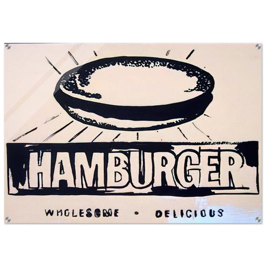 Hamburger  beige  - Andy Warhol Acrylic Print - 70x100 cm / 28x40″ inches | Andy Warhol Wall Art | Andy Warhol Prints