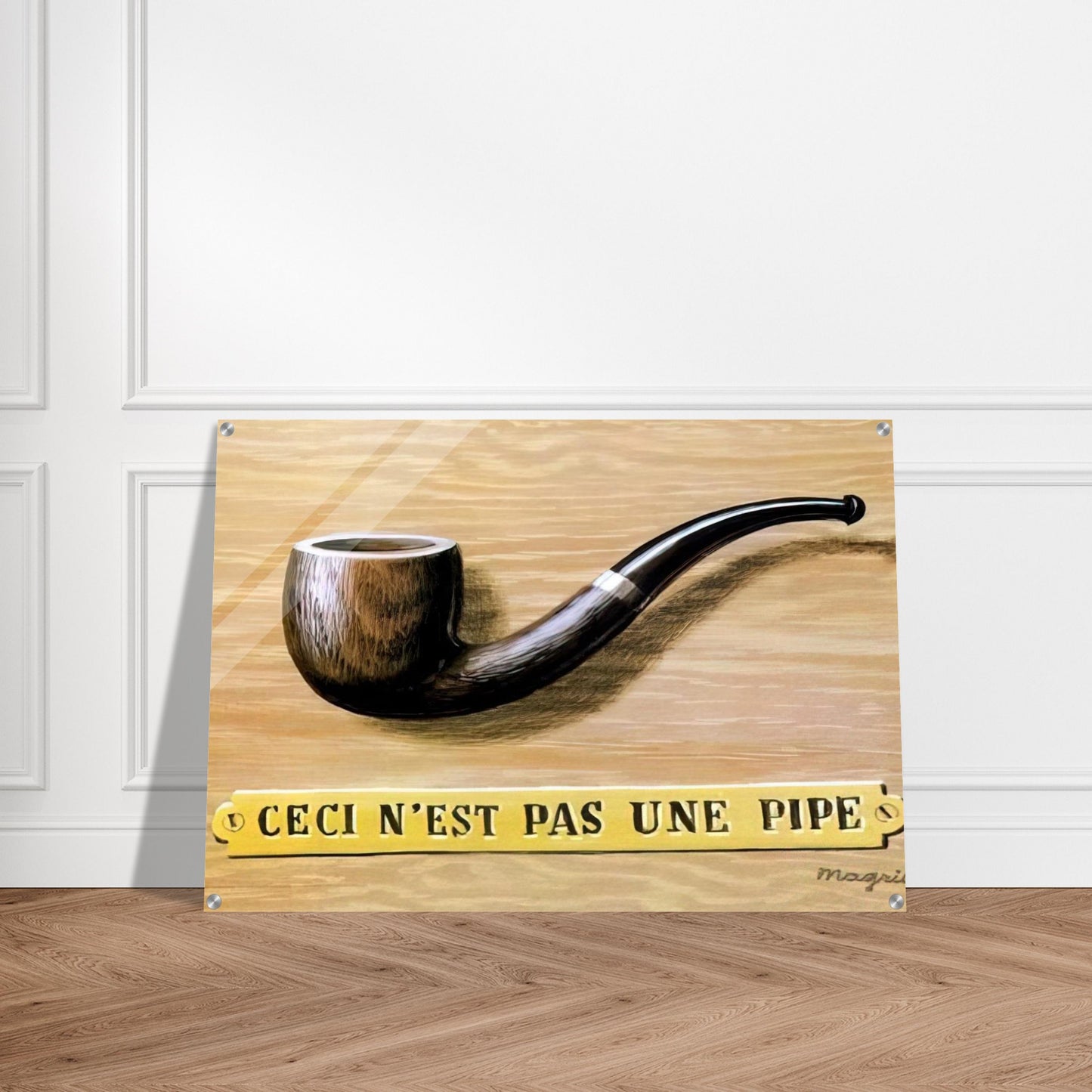 THE TREACHERY OF IMAGES THIS IS NOT A PIPE 1966 - Rene Magritte Acrylic Print - 70x100 cm / 28x40″ inches