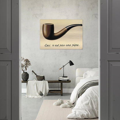 THE TREACHERY OF IMAGES THIS IS NOT A PIPE 1948 - Rene Magritte Brushed Aluminum Print - 70x100 cm / 28x40 inches | Rene Magritte Aluminum Print | Rene Magritte Prints