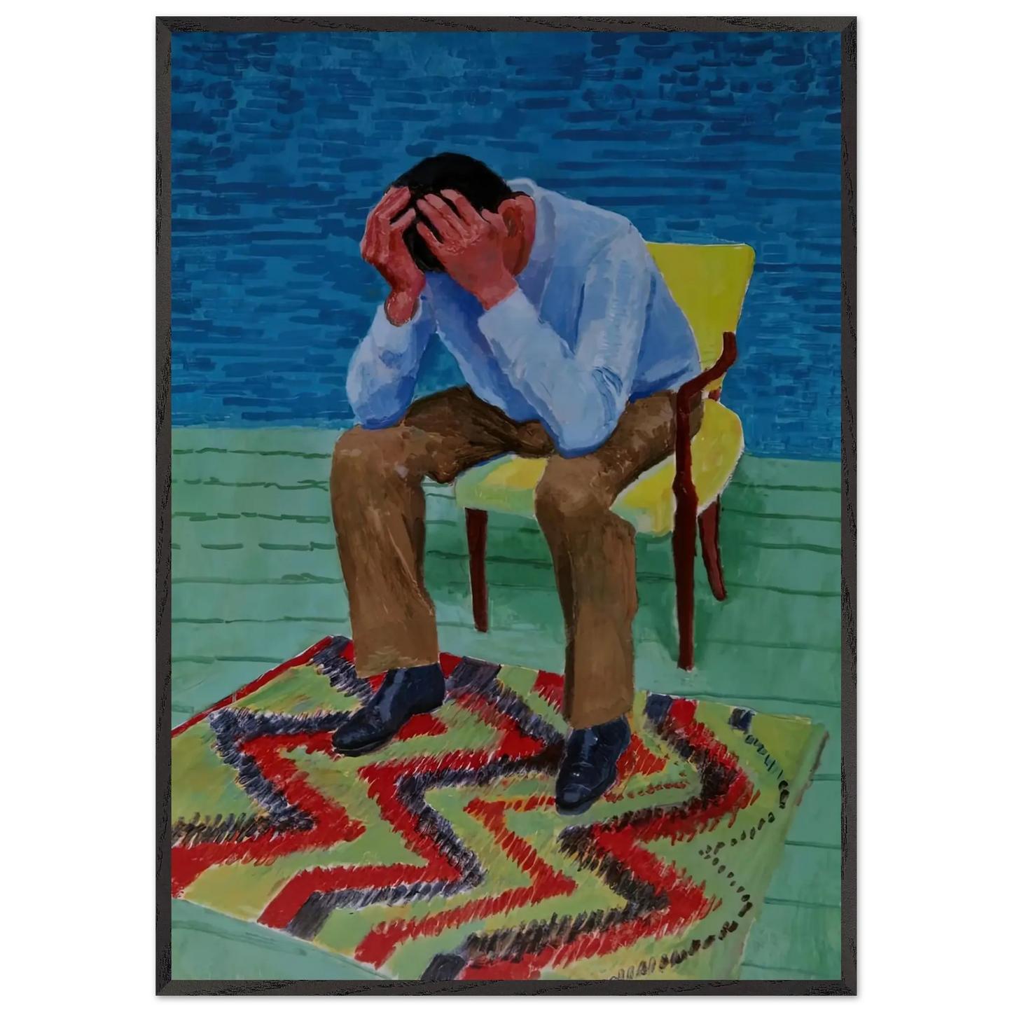 David Hockney - David Hockney Wall art - 60x80 cm / 24x32 Inches - Premium Wooden Framed Poster With Fine Art Paper - Black frame