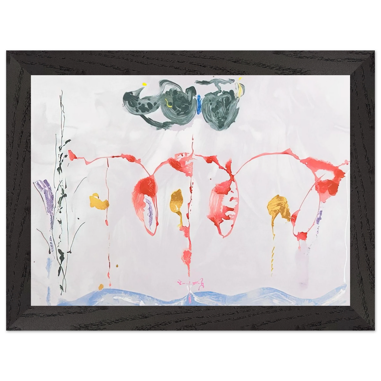 Helen Frankenthaler - Aerie - 2009 Wall art - 13x18 cm / 5x7 inches - Premium Wooden Framed Poster With Fine Art Paper-canvas - Wood frame