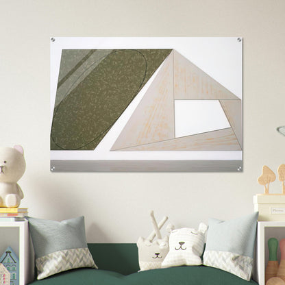 GREEN TILTED ELLIPSE GRAY FRAME 1989 - Robert Mangold Acrylic Print - 70x100 cm / 28x40″ inches