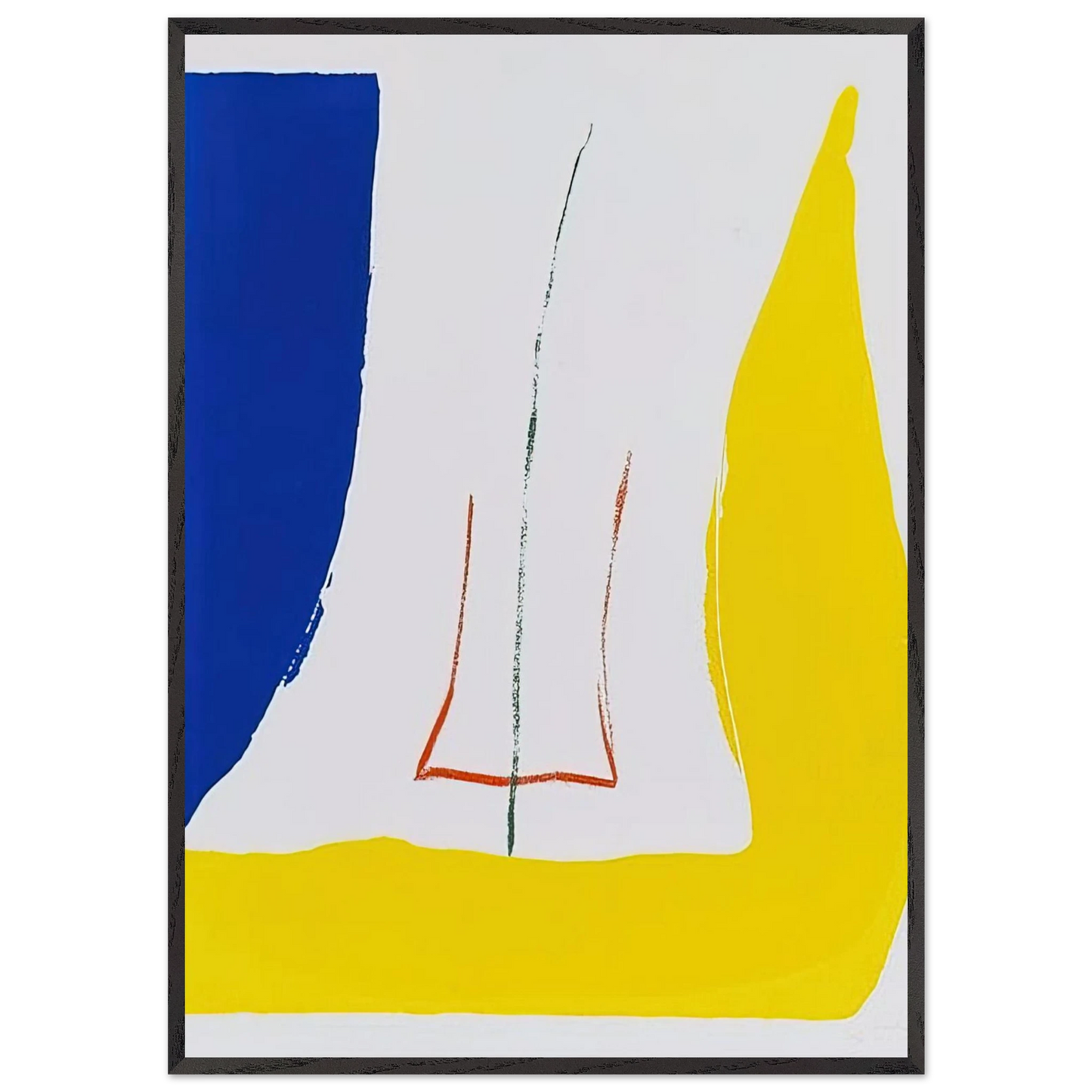 Helen Frankenthaler - Sun Corner - 1968 Wall art - 20x25 cm / 8x10 inches - Premium Wooden Framed Poster With Fine Art Paper-canvas - White frame