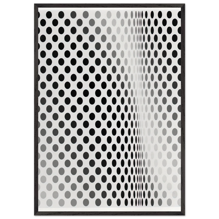 PAUSE 1964 - Bridget Riley 70x100 cm / 28x40 inches Framed Art Print – Black Wooden Frame
