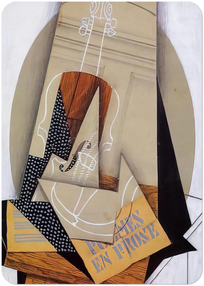 COMPOSITION WITH VIOLIN By Juan Gris Pack of 10 Post Cards | Juan Gris Post Cards | A6 (10.5 x 14.8 cm) - 4.1 x 5.8 inches