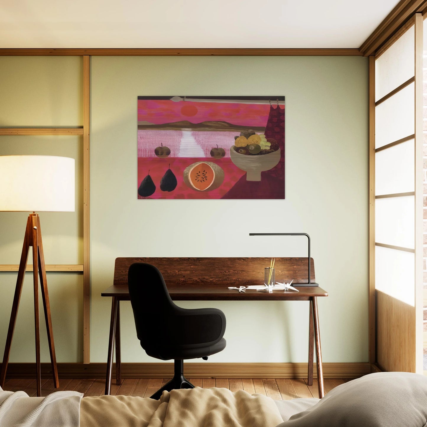 Still life with fruit - 1997 - Mary Fedden Brushed Aluminum Print - 70x100 cm / 28x40 inches | Mary Fedden Aluminum Print | Mary Fedden Prints