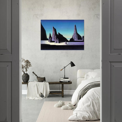 Desert Rocks - Eyvind Earle Brushed Aluminum Print - 70x100 cm / 28x40 inches | Eyvind Earle Aluminum Print | Eyvind Earle Prints