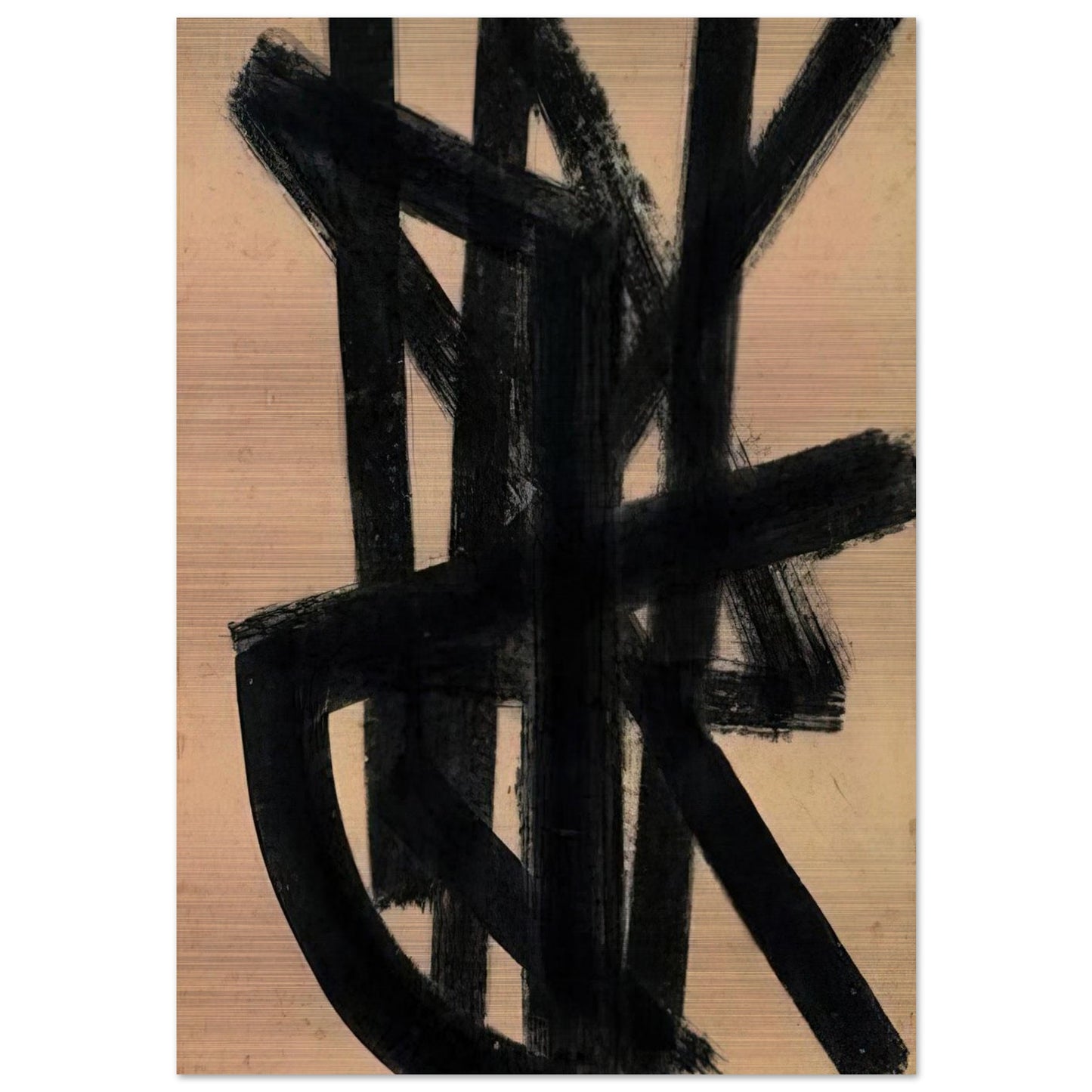 Brou de noix 65 x 50 cm, 1948 - 1948 - Pierre Soulages Brushed Aluminum Print - 70x100 cm / 28x40 inches | Pierre Soulages Aluminum Print | Pierre Soulages Prints
