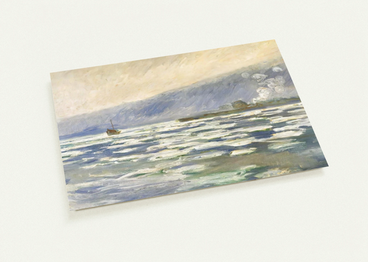 Ice, Lock Port Villez By claude monet Pack of 10 Post Cards | claude monet Post Cards | A6 (10.5 x 14.8 cm) - 4.1 x 5.8 inches