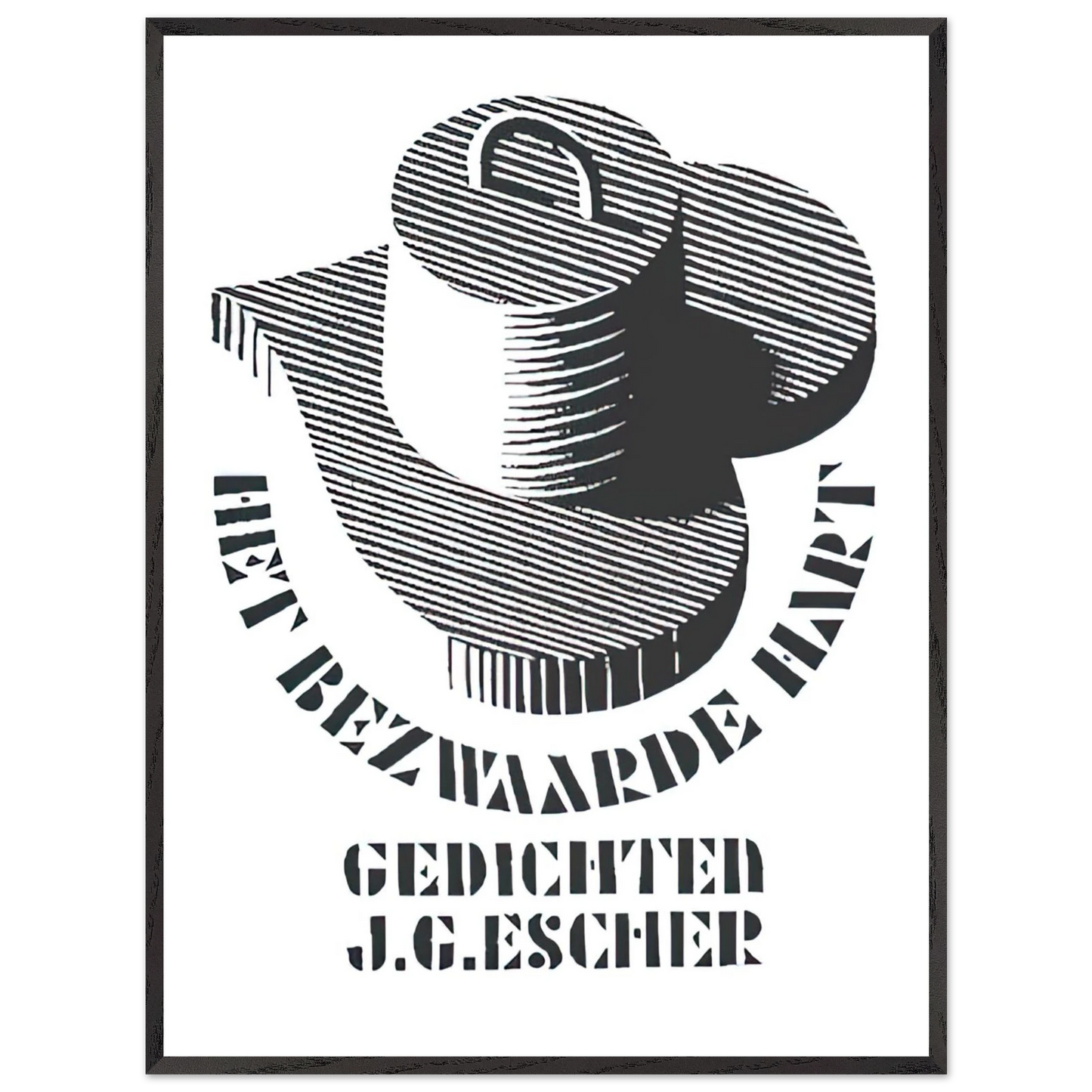 MC Escher - ESCHER (26) Wall Art - 21x29.7 cm / 8x12" - Premium Wooden Framed Poster With Fine Art Paper-canvas - Wood frame