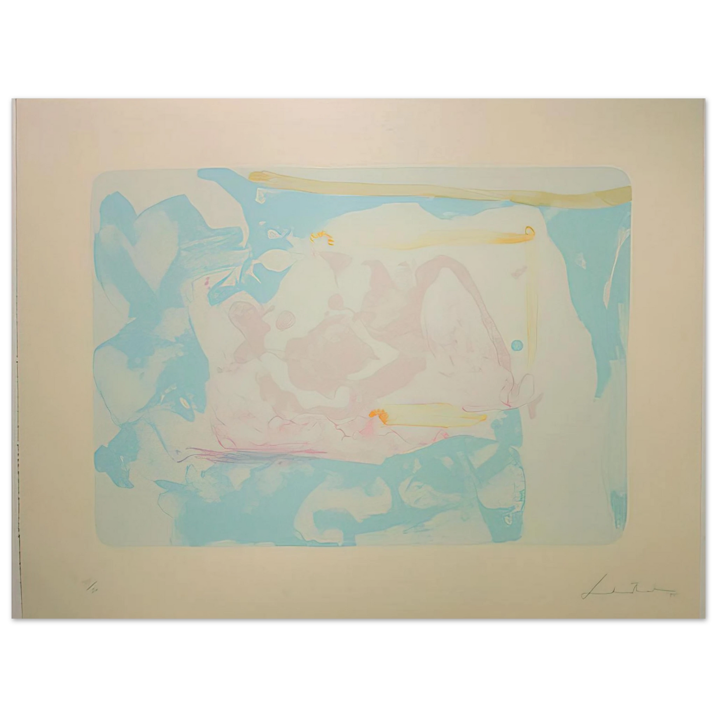 Helen Frankenthaler - Reflections III - 1995 Wall art - 13x18 cm / 5x7 inches - Fine Art Poster-canvas - -