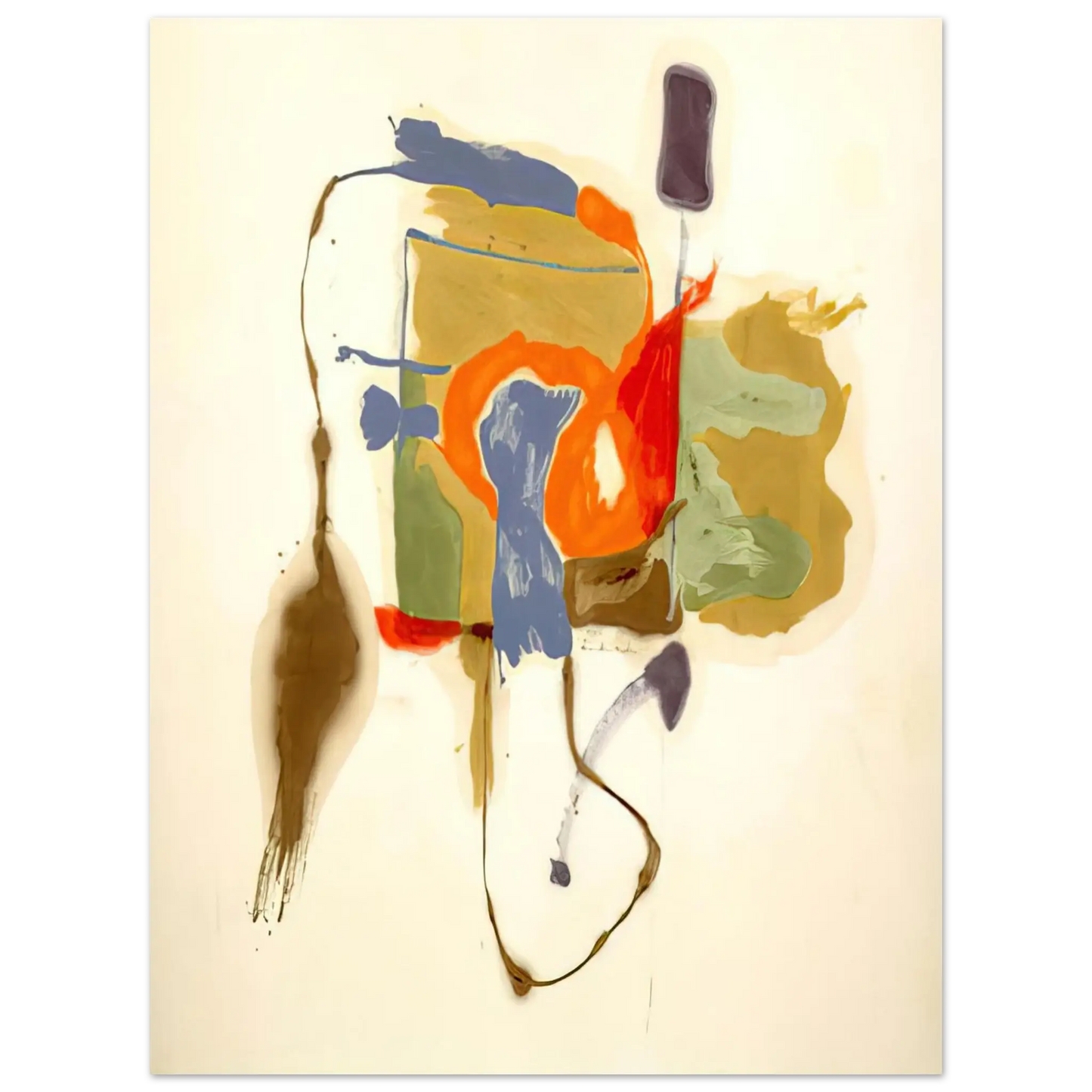 Helen Frankenthaler - Blue Form in a Scene - 1961 Wall art - 20x25 cm / 8x10 Inches - Premium Wooden Framed Poster With Fine Art Paper - Black frame