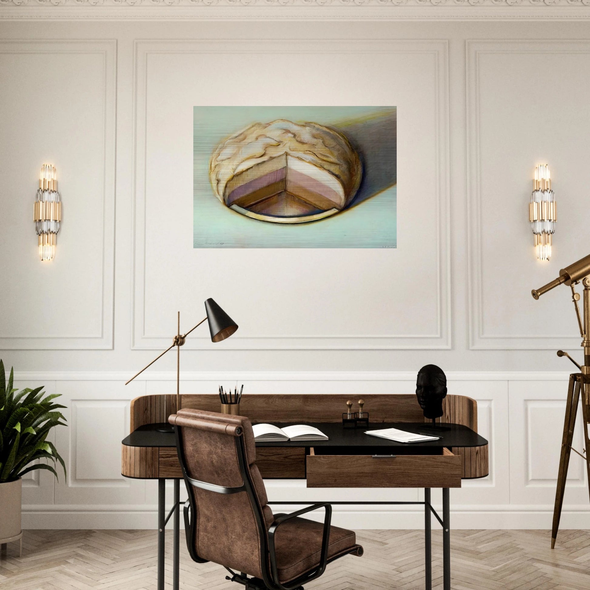 Neapolitan Meringue - 1999 - Wayne Thiebaud Brushed Aluminum Print - 70x100 cm / 28x40 inches | Wayne Thiebaud Aluminum Print | Wayne Thiebaud Prints