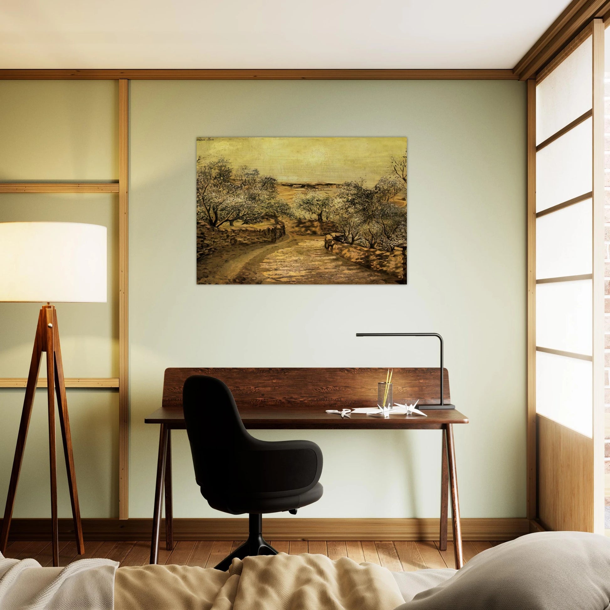 THE LANE TO PORT LLIGAT WITH VIEW OF CAP CREUS - Salvador Dali Brushed Aluminum Print - 70x100 cm / 28x40 inches | Salvador Dali Aluminum Print | Salvador Dali Prints