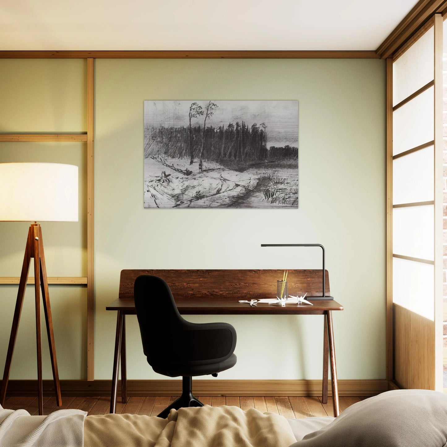 Forest near the water - Arkhyp Kuindzhi Brushed Aluminum Print - 70x100 cm / 28x40 inches | Arkhyp Kuindzhi Aluminum Print | Arkhyp Kuindzhi Prints