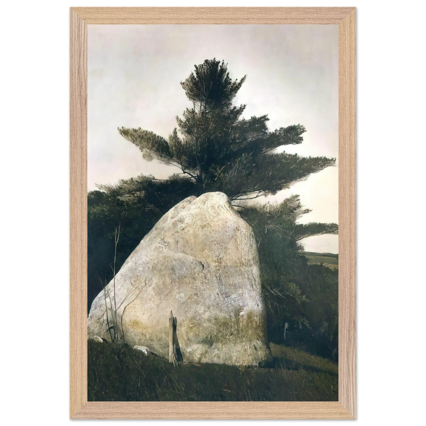 Andrew Wyeth - PENNSYLVANIA LANDSCAPE Wall Art - 21x29.7 cm / 8x12" - Premium Wooden Framed Poster With Fine Art Paper-canvas - Black frame